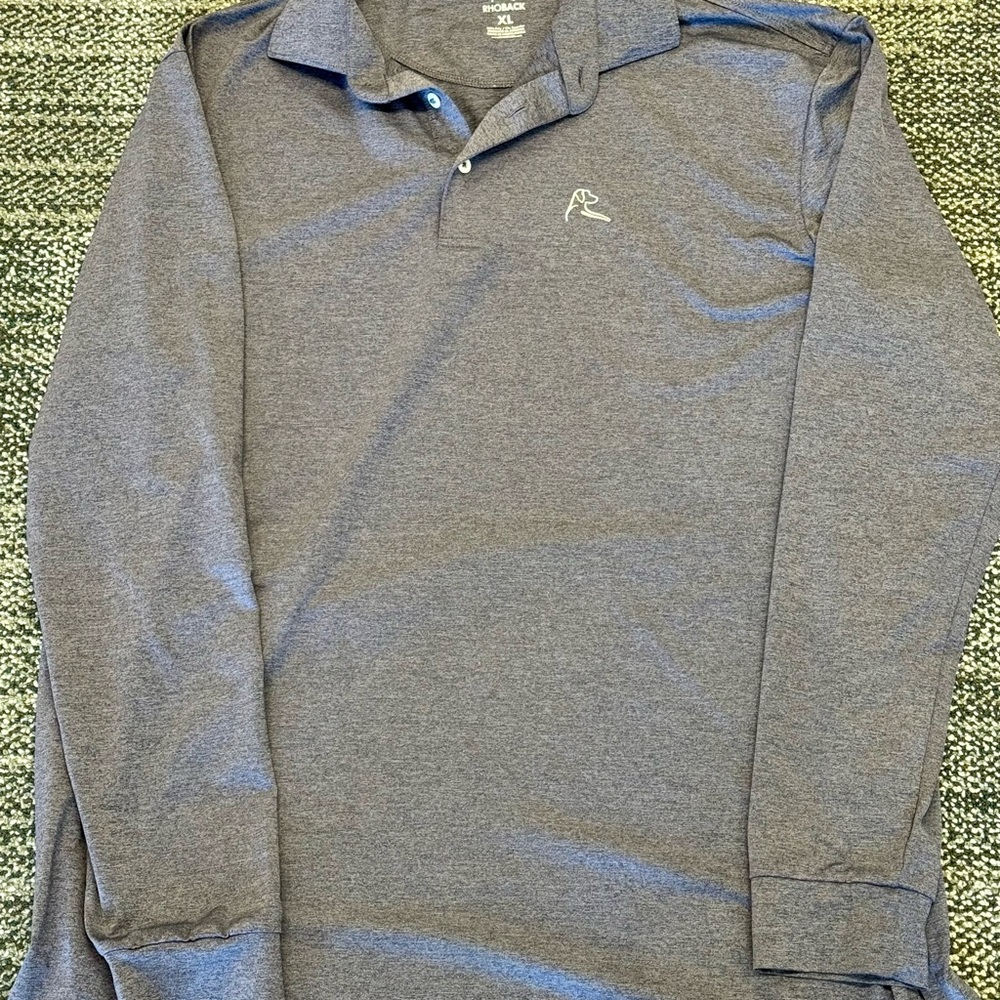 Rhoback Blue Long Sleeve Polo